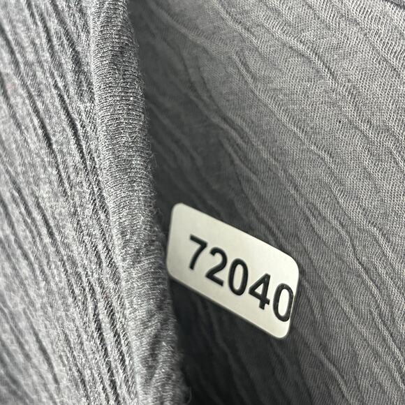 PURE JILL Top L Textured Crinkle Tunic100% Cotton Jersey Tunic Tee Gray - Picture 15 of 15